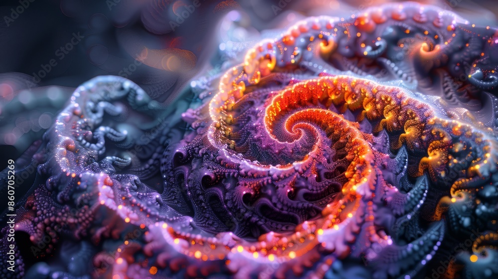 Poster abstract digital fractal pattern