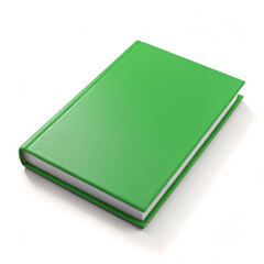 Green Book Mockup on White Background: Minimalist Design Concept