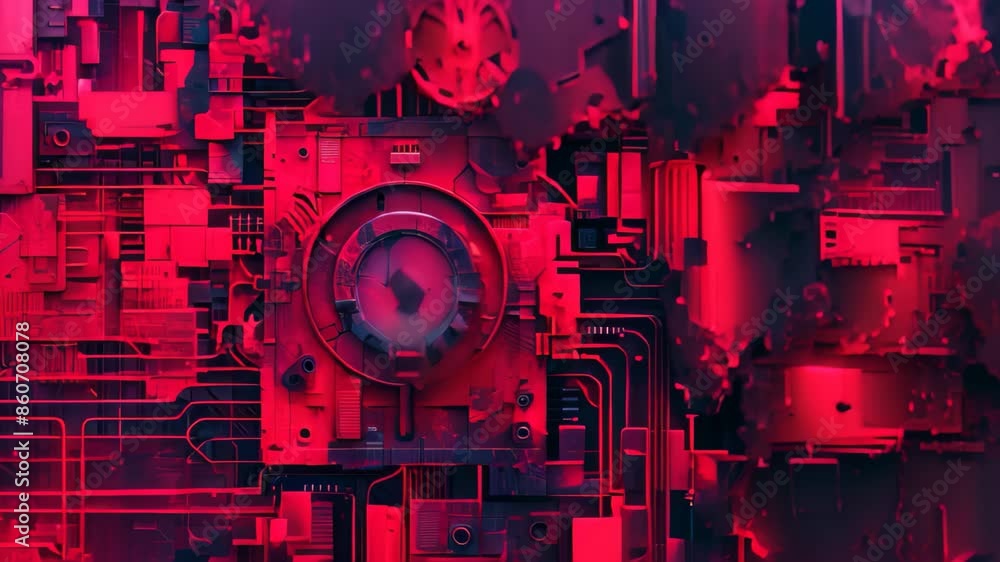 Poster a computer circuit board featuring a lock on it, symbolizing security and protection of data and inf
