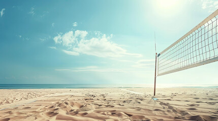 Beach Volleyball Court on Sunny Summer Day