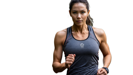 a beautiful girl walking in morning trans parent background 
