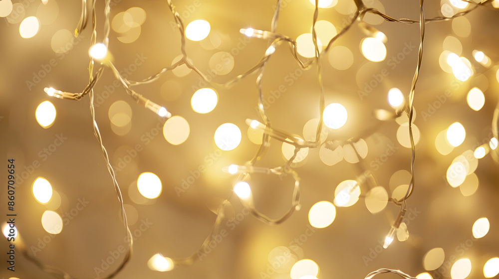 Aufkleber Beige ivory background with soft glowing lights and beautiful bokeh with shine lights Backdrop for wedding cards : Generative AI