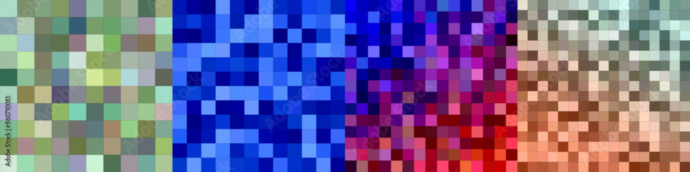 Poster abstract square mosaic pattern background set