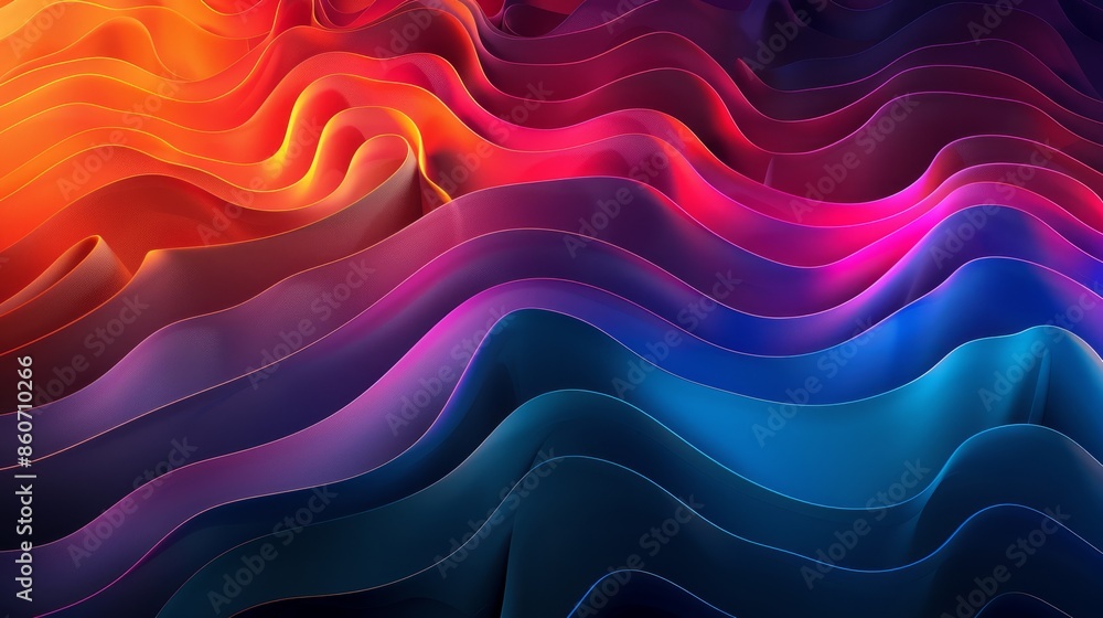 Poster abstract colorful undulating design