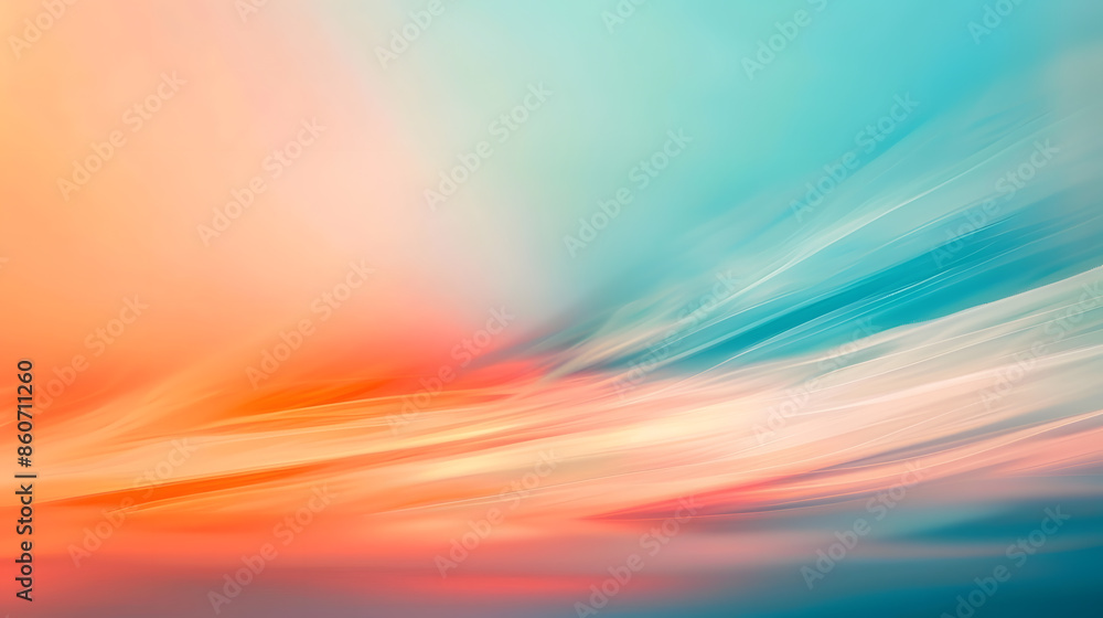 Leinwandbilder abstract background soft blur abstract background blue teal orange red for web design : generative a