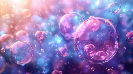 Abstract bubbles on a purple background