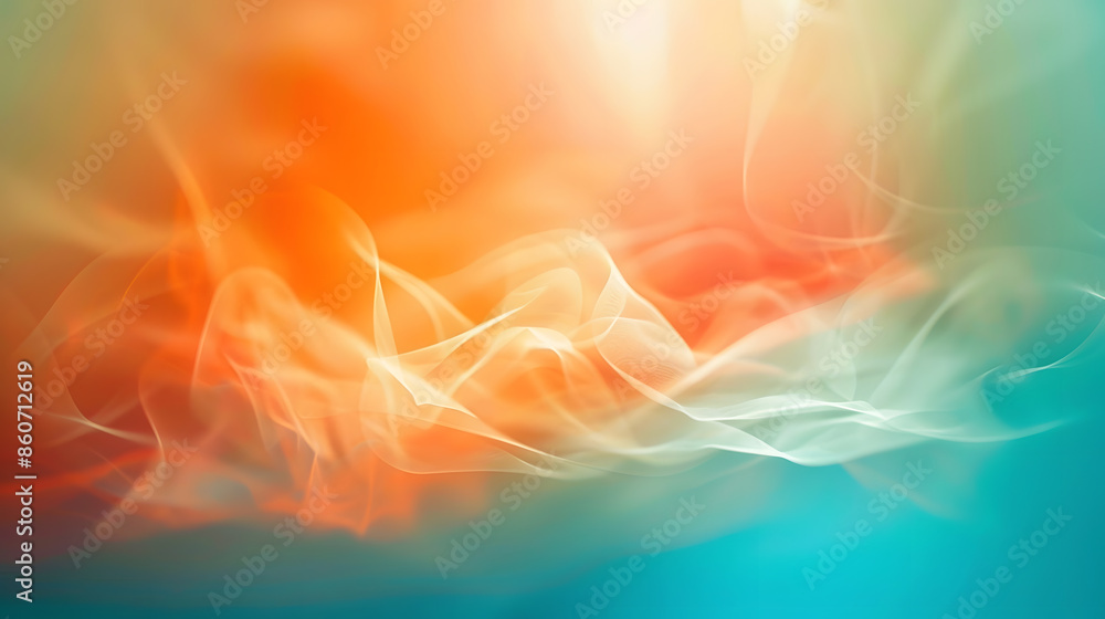 Fototapete Abstract background Soft blur Abstract background blue teal orange red for web design : Generative AI