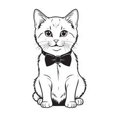 Obraz premium Cute kitty vectrot illustraion with wite background