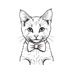Obraz premium Cute kitty vectrot illustraion with wite background