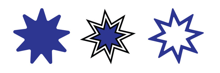 Obraz premium Bahai icon set.