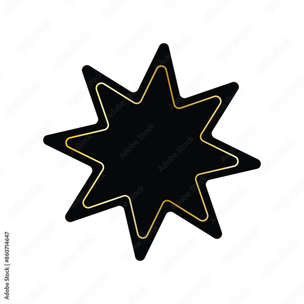 Poster bahai icon set. nine pointed star and persian symbol in vector format. eps 10.