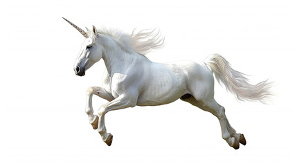 Unicorn over white background 