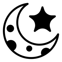 moon glyph icon vector illustration isolated on white background