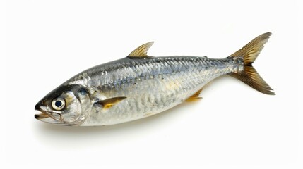 Herring salted raw fish isolated on white wallpaper background