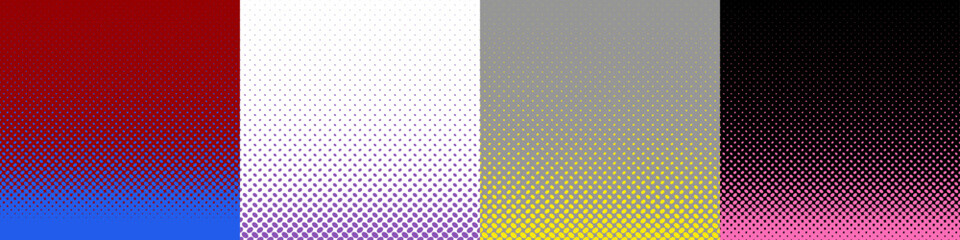 Halftone abstract background pattern set