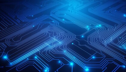 Digital technology neon color circuit board line texture background design.