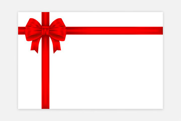 Gift card mockup with red ribbon