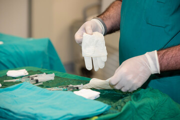 Detailed view of syringes used in the hospital environment