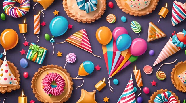Cute seamless pattern of delicious cake,