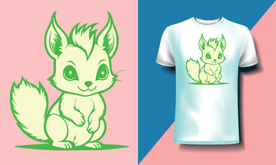 squirrel with a nut vintage vector t shirt design