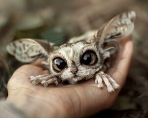 Obraz premium Cute animal with big eyes and ears. AI.