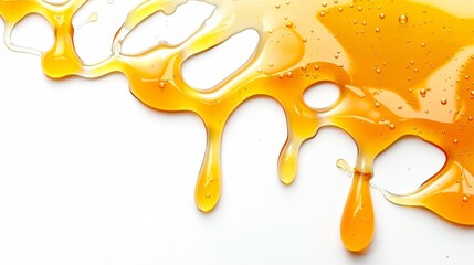 Melting caramel honey syrup isolated on white wallpaper background