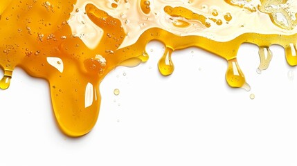 Melting caramel honey syrup isolated on white wallpaper background