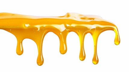 Melting caramel honey syrup isolated on white wallpaper background