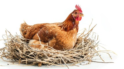 Rooster chicken farm animal isolated on white wallpaper background