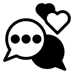 love chat  glyph  icon vector illustration isolated on white background