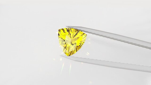 Brilliant Trillion Cut Citrine Gemstone