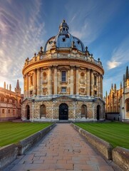Obraz premium a large building with a blue dome and a building with a sky background
