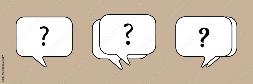 Poster Comment question line icon set. FAQ line icon. question and answer pictogram. inquire bubble. ask or request sign. frequently asked questions icon for Ui designs.