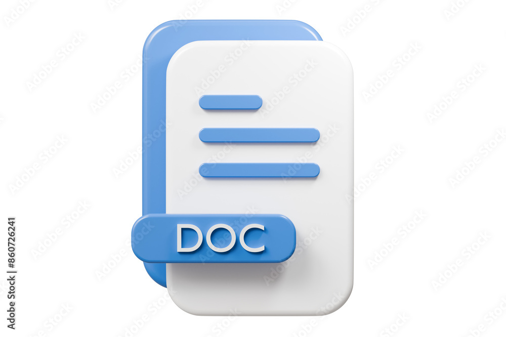 Poster 3d file doc icon. minimal word document icon. document form. business work company icon concept. 3d 