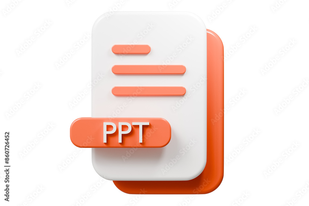 Poster 3d file doc ppt icon. minimal word presentation document icon. document form. business work company 