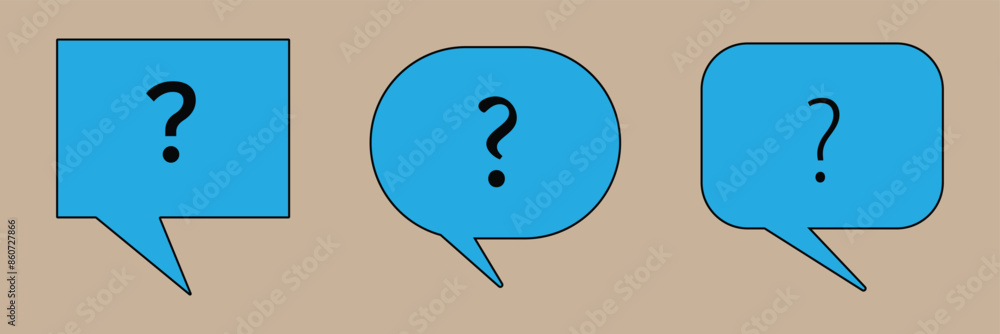 Poster Comment question icon set. FAQ icon. inquire bubble. ask or request icon. comment question vector icon on isolated background.