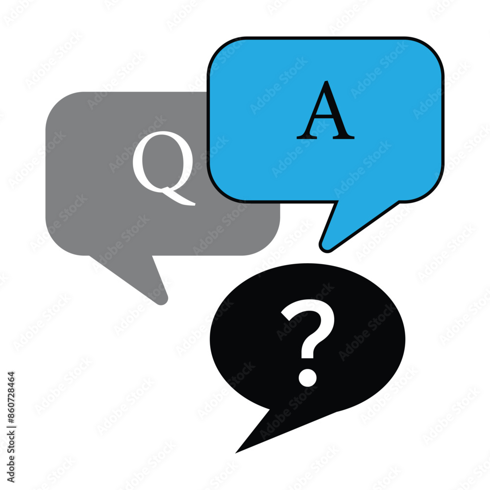 Poster question mark icon set. bubble question icon, faq questions symbol on a white background.