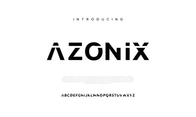Azonix Minimal modern alphabet fonts. Typography minimalist urban digital fashion future creative logo font. vector illustration