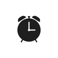 Simple alarm clock icon on white background