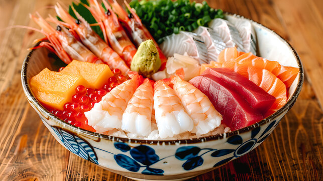 Plat de shashimi, plat japonais de poissons crus