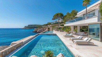 Fototapeta premium Luxury villa with swimming pool in Costa Paradiso, Sardinia