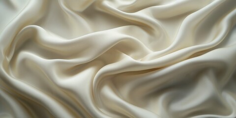Fototapeta premium Elegant Ivory Silk Fabric with Gentle Folds. AI generated