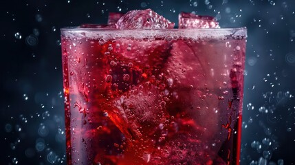 A mouthwatering image of a glass of iced hibiscus tea, its deep red color and tart flavor promising a refreshing and revitalizing experience
