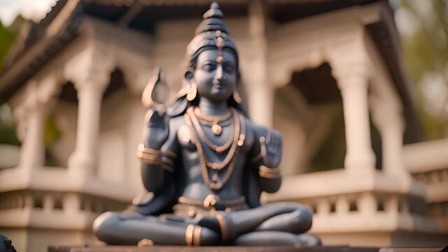 Shiva Statue at a Hindu Temple Generative AI