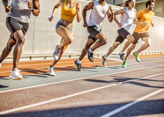 runners on race track