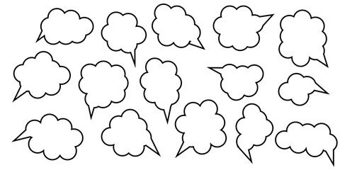 Set of  speech bubbles,manga, chat speech or dialogue. 