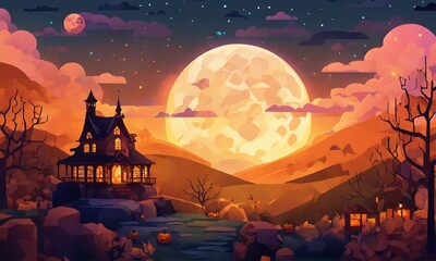 Halloween night scene