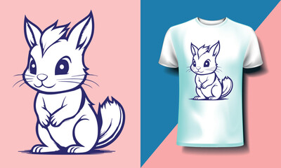 squirrel with a nut vintage vector t shirt design