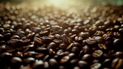 A close up of coffee beans with a lot of detail