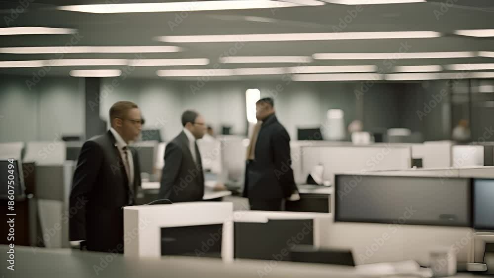 Aufkleber office workers collaborate in modern workspace generative ai